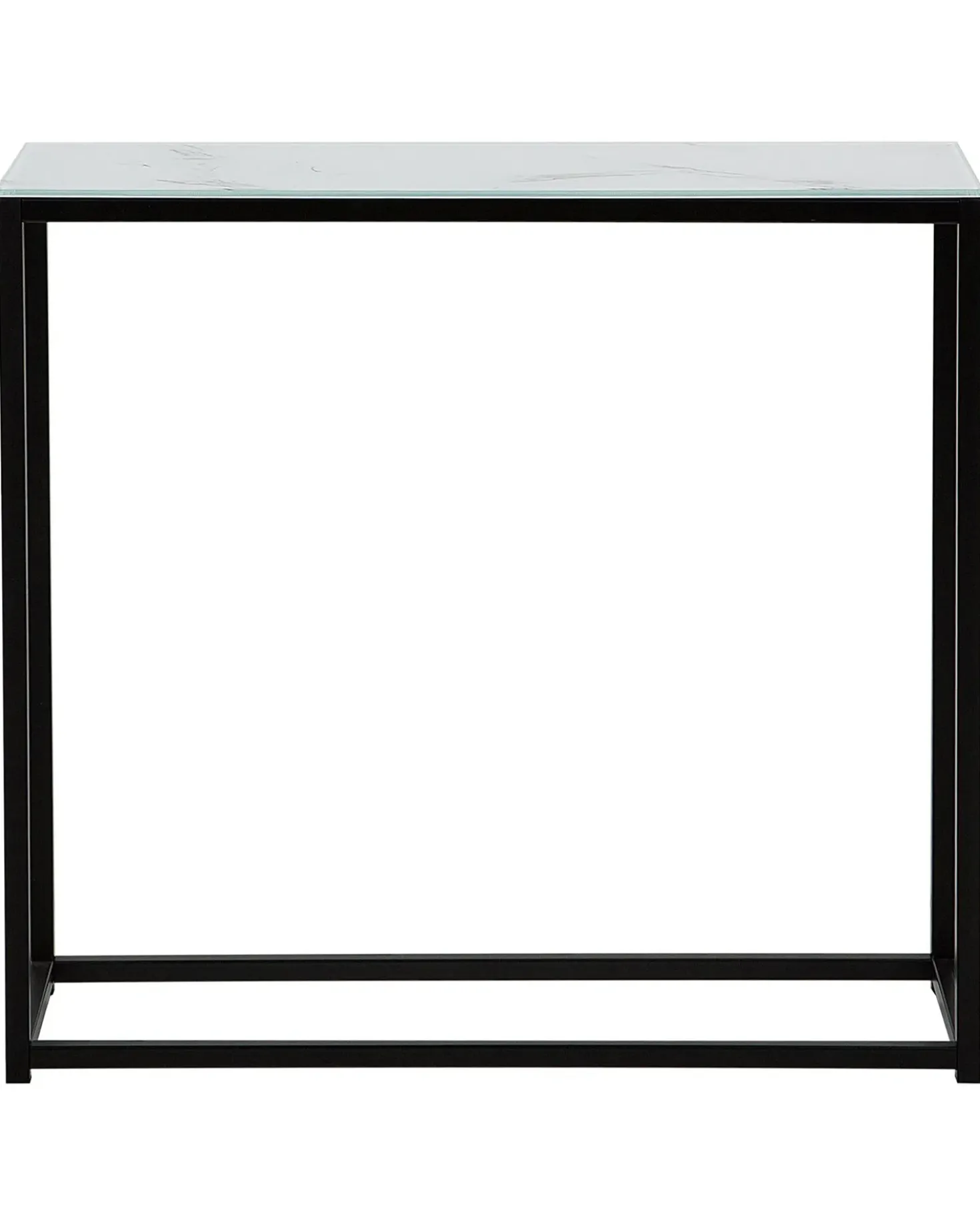 Tavolino consolle DELANO Vetro temperato Marmo/Nero