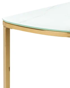 Tavolino consolle ORITA Vetro temperato Marmo bianco