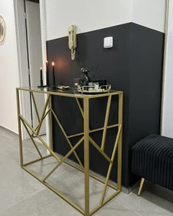 Tavolino consolle ORLAND Vetro Oro