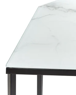 Tavolino consolle PERRIN Vetro temperato Marmo/Nero
