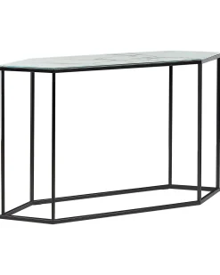 Tavolino consolle PERRIN Vetro temperato Marmo/Nero