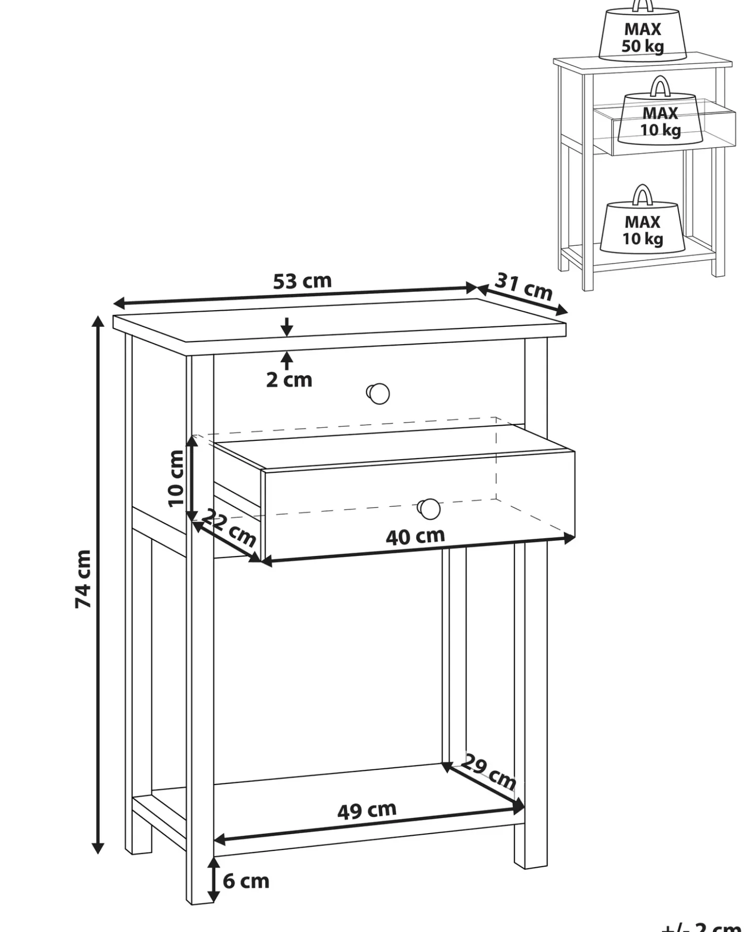 Tavolino consolle SALTON Legno di sassofrasso Marrone