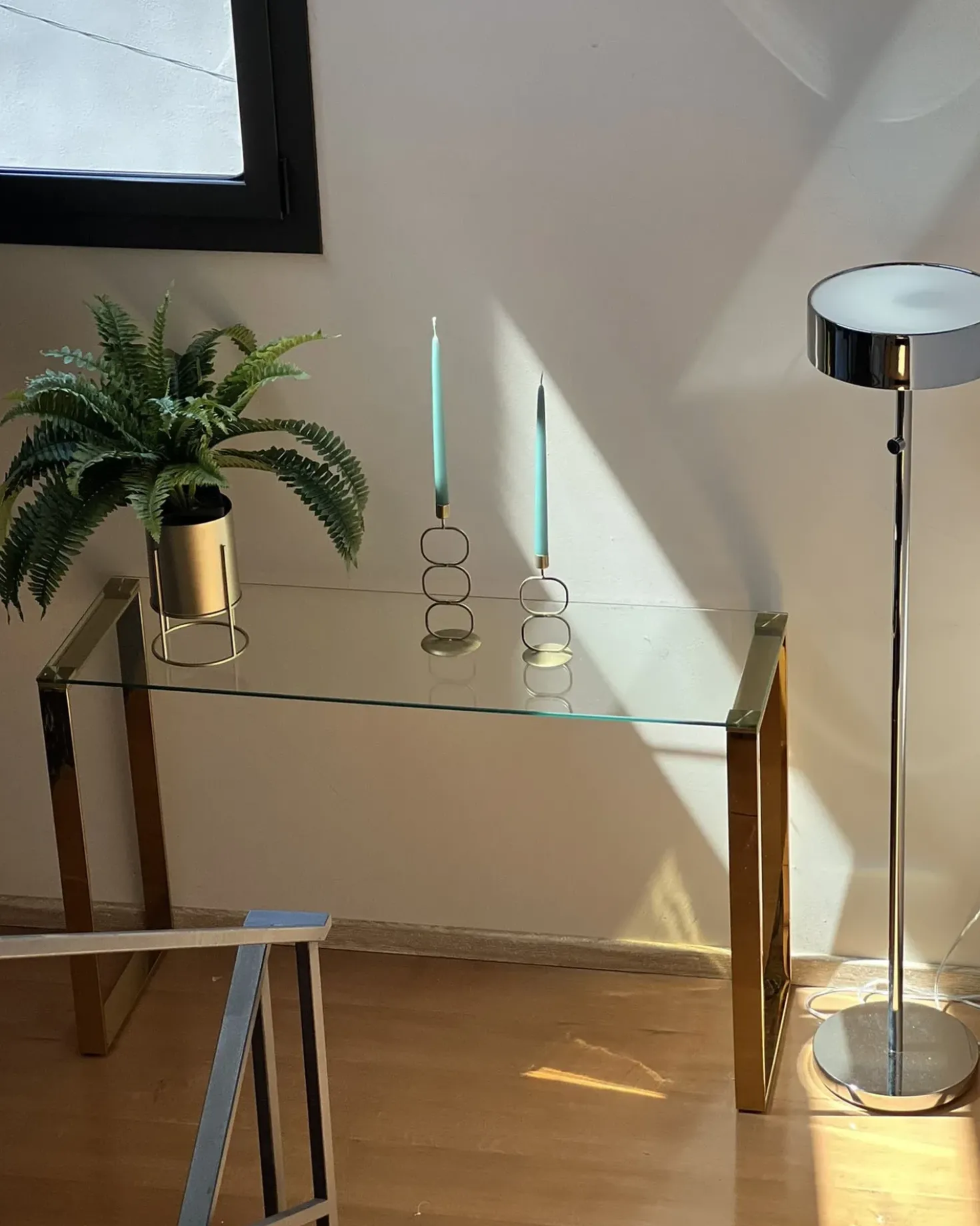 Tavolino consolle TILON Vetro temperato Oro