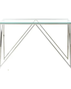 Tavolino consolle WESO Vetro temperato Argento