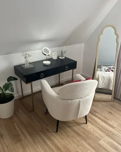 Tavolino consolle WESTPORT Nero/Oro 115 cm 50 cm con Cassetti