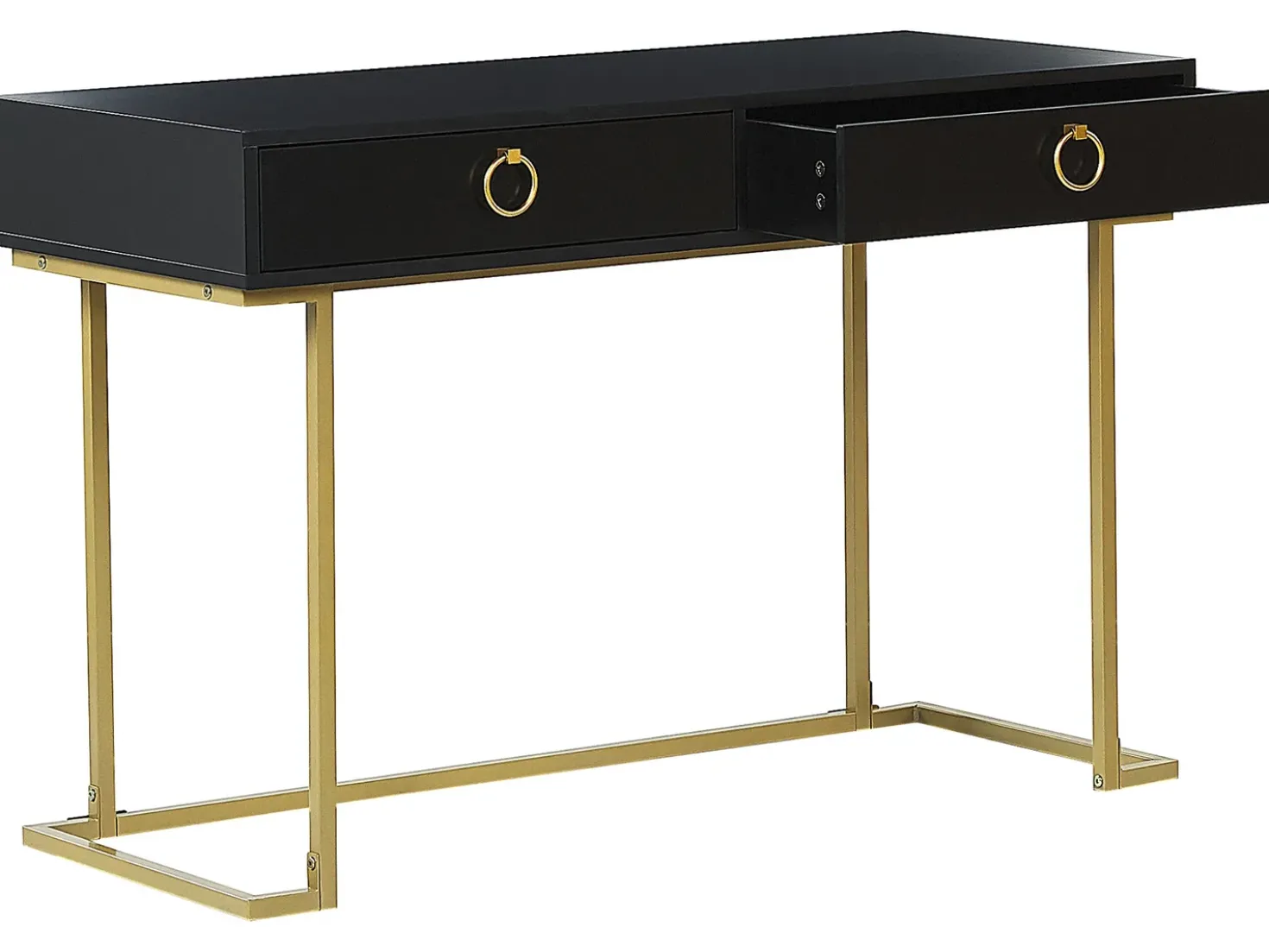 Tavolino consolle WESTPORT Nero/Oro 115 cm 50 cm con Cassetti