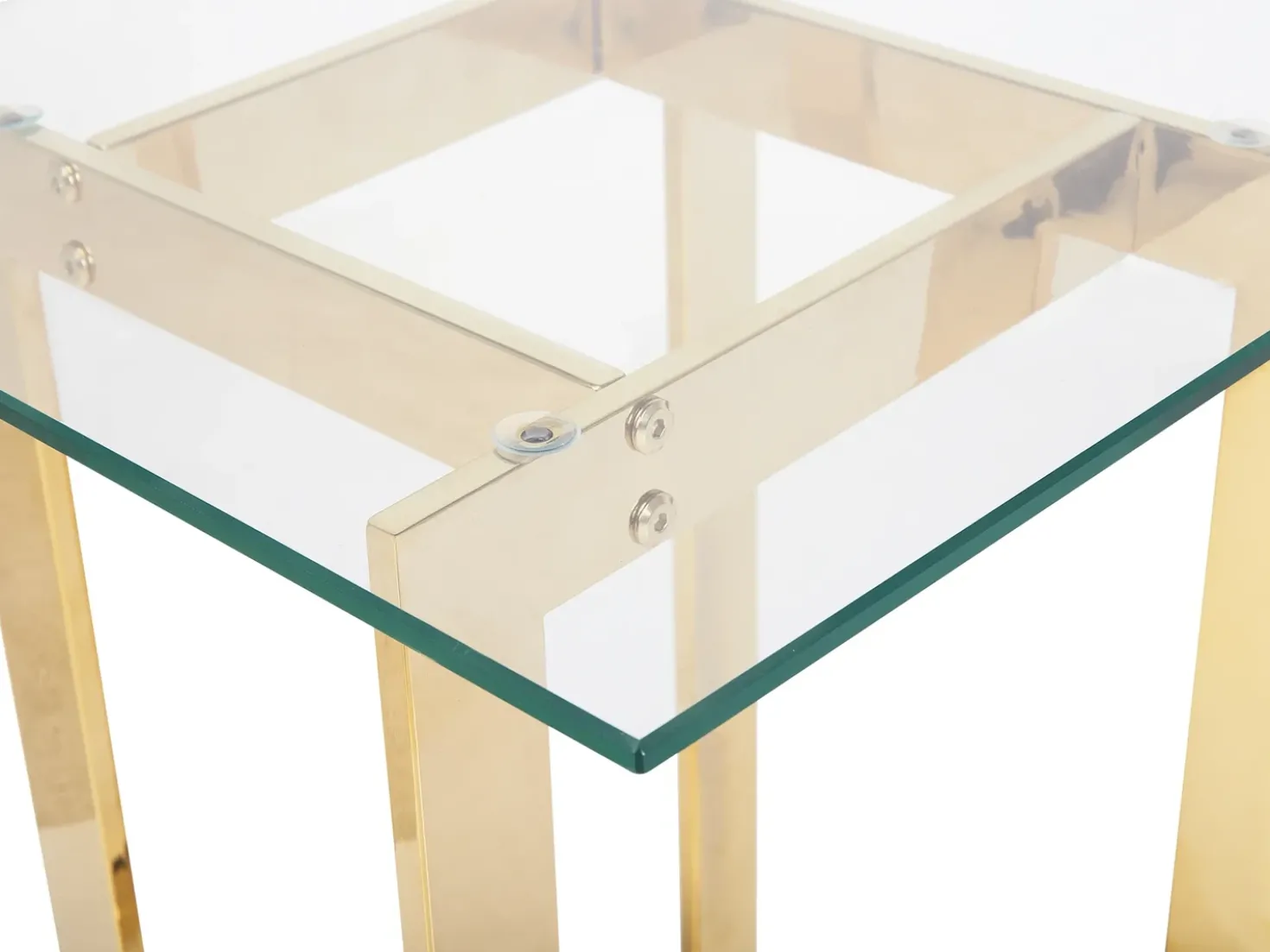 Tavolino CRYSTAL Vetro temperato Oro