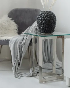 Tavolino CRYSTAL Vetro temperato Argento