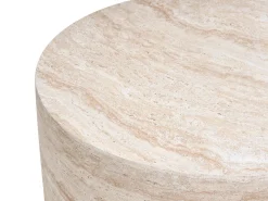 Tavolino da caffè ASIERIO 70 cm 70 cm Effetto travertino