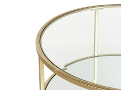 Tavolino da caffè BIRNEY Vetro temperato Oro