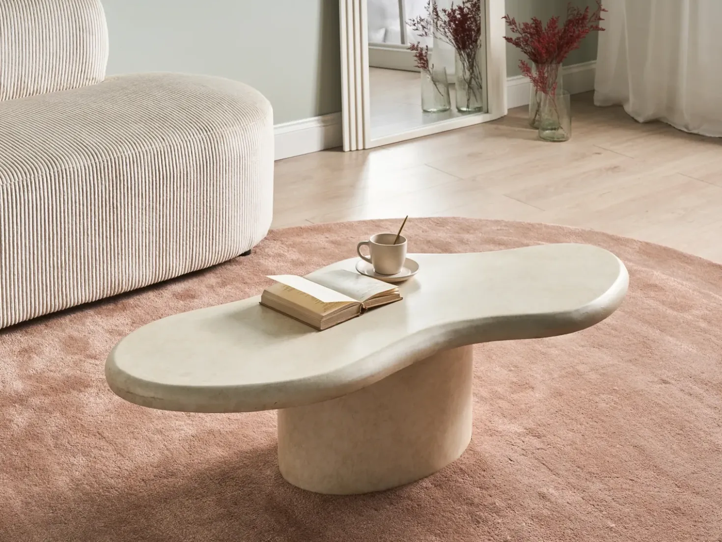 Tavolino da caffè CONZA 57 cm 120 cm Beige