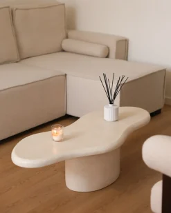 Tavolino da caffè CONZA 57 cm 120 cm Beige