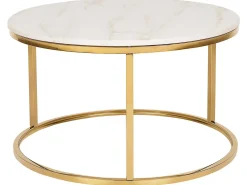 Tavolino da caffè CORAL Marmo/Oro