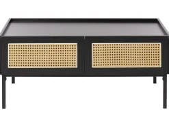 Tavolino da caffè CULLEN Rattan Nero con contenitore