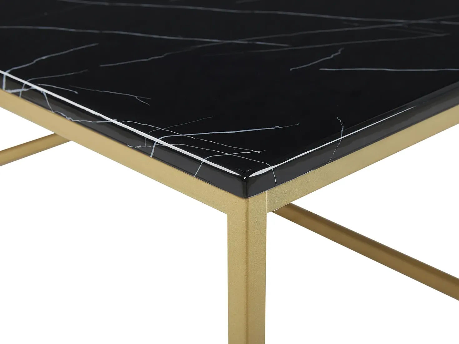 Tavolino da caffè DELANO Nero/Oro