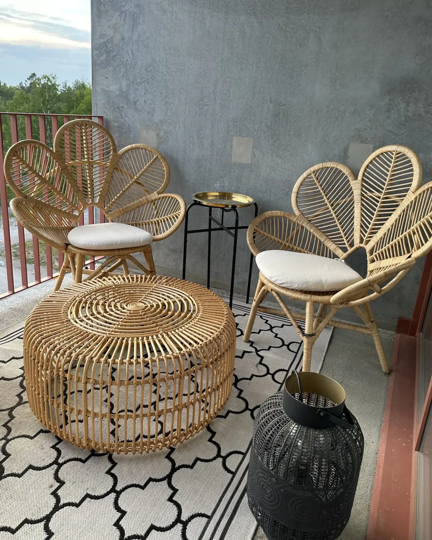 Tavolino da caffè LIMNI Rattan Marrone chiaro