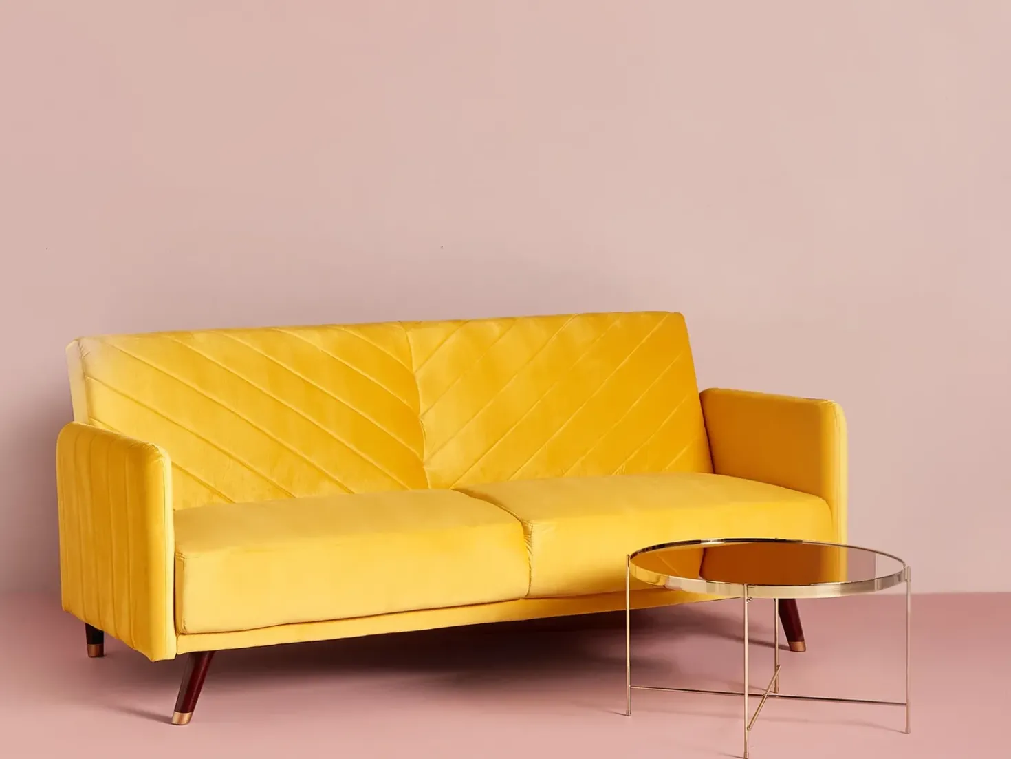 Tavolino da caffè LUCEA Vetro temperato Oro