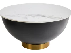 Tavolino da caffè NADINE Ceramica Nero con contenitore