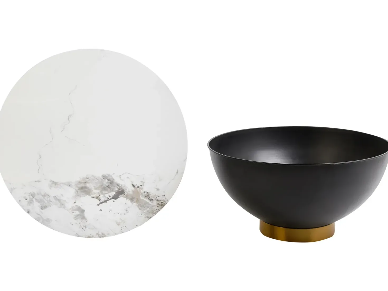 Tavolino da caffè NADINE Ceramica Nero con contenitore