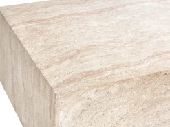 Tavolino da caffè NOBRES 90 cm 66 cm Effetto travertino