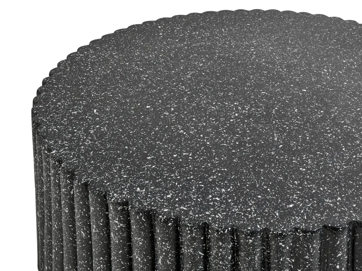 Tavolino da caffè POZZA II 106 cm 106 cm Effetto terrazzo Terrazzo Nero