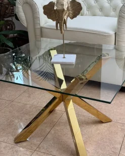 Tavolino da caffè STARLIGHT Vetro temperato Oro