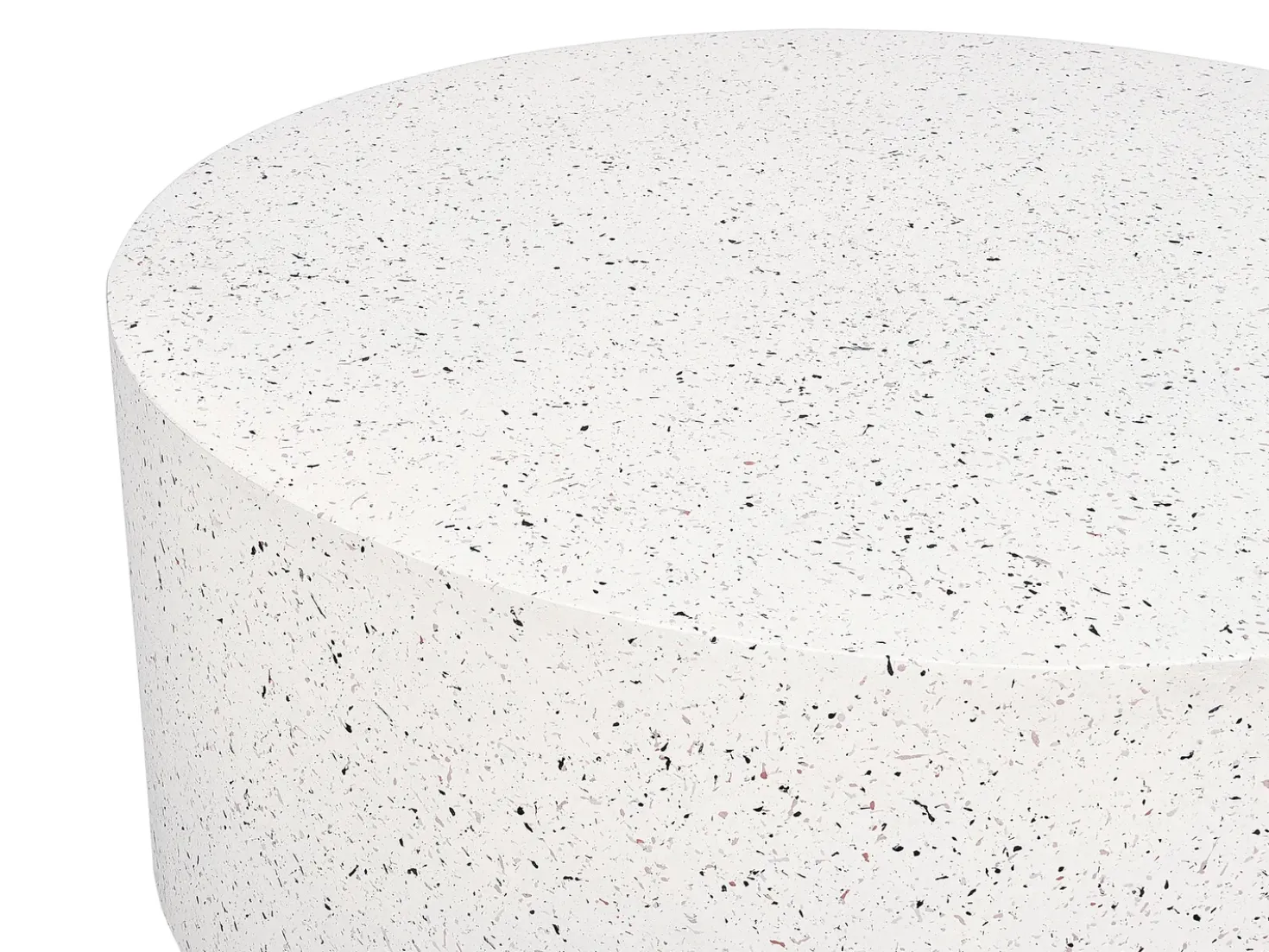 Tavolino da caffè TREZZO 90 cm 90 cm Effetto terrazzo Terrazzo Bianco