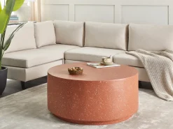 Tavolino da caffè TREZZO 90 cm 90 cm Effetto terrazzo Terrazzo Rosso