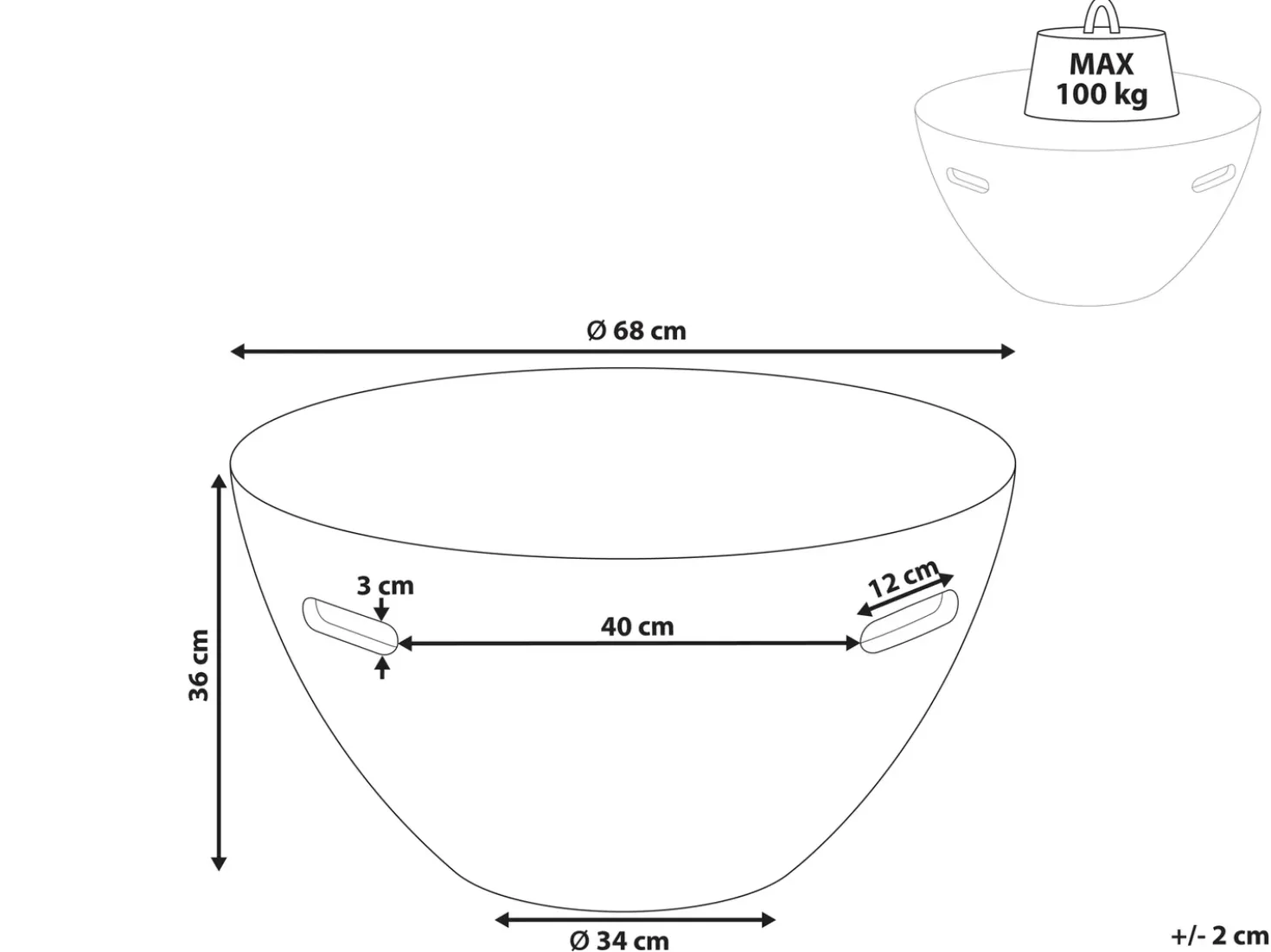 Tavolino da caffè VICARELLO 68 cm 68 cm Effetto travertino
