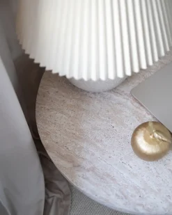 Tavolino da caffè VICARELLO 68 cm 68 cm Effetto travertino