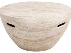 Tavolino da caffè VICARELLO 68 cm 68 cm Effetto travertino