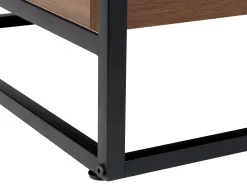 Tavolino da caffè WACO Vetro temperato Nero con contenitore