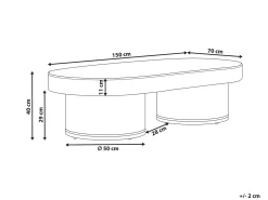 Tavolino da giardino AIROLE 150 cm 70 cm Rattan Marrone