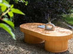 Tavolino da giardino AIROLE 150 cm 70 cm Rattan Marrone