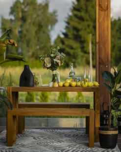 Tavolino da giardino BELLANO 150 cm 35 cm Legno d'acacia Marrone