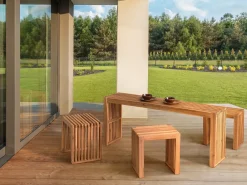 Tavolino da giardino BELLANO 150 cm 35 cm Legno d'acacia Marrone