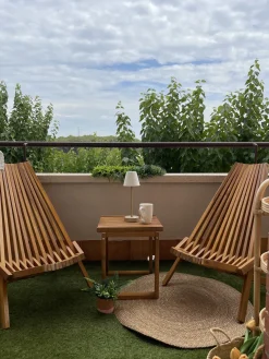 Tavolino da giardino BELLANO 35 cm 40 cm Legno d'acacia Marrone