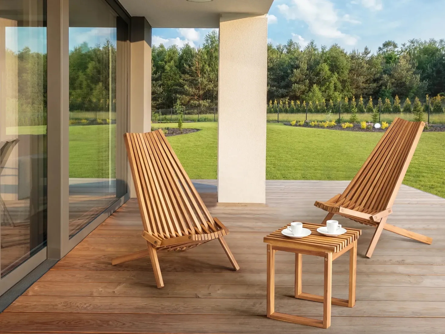 Tavolino da giardino BELLANO 35 cm 40 cm Legno d'acacia Marrone