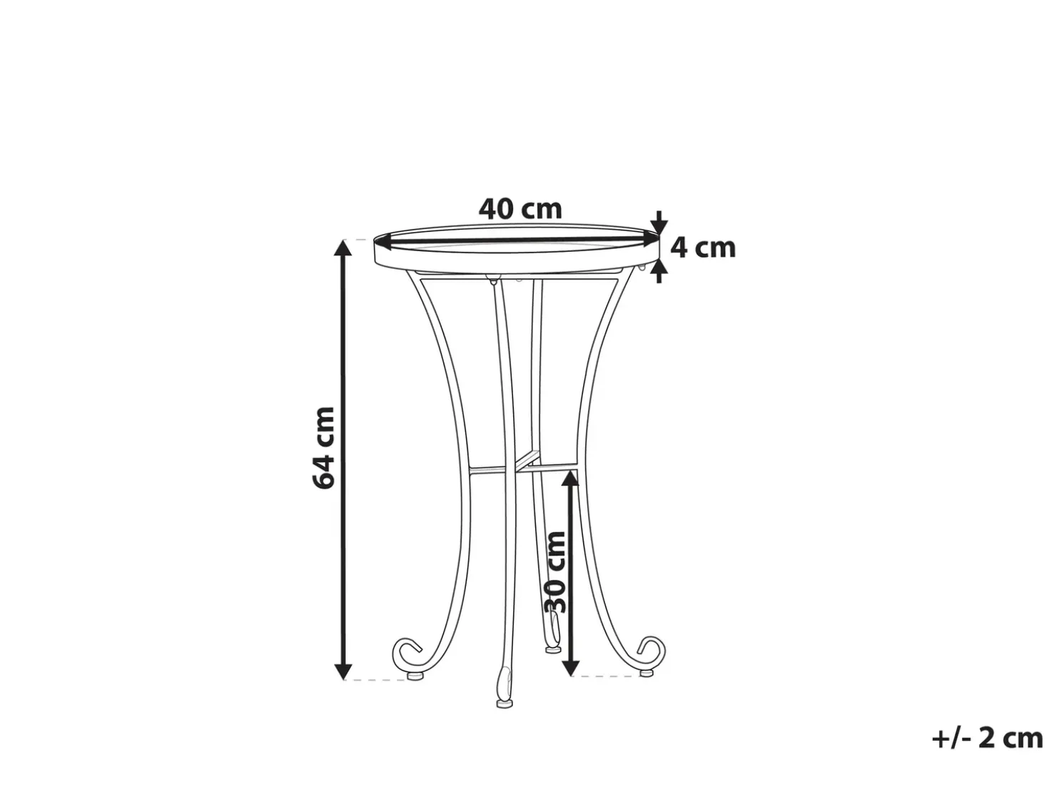 Tavolino da giardino CAVINIA 40 cm 40 cm Metallo Rosa