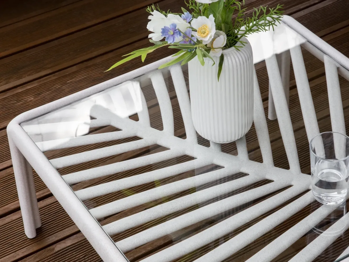 Tavolino da giardino FERRETTI 69 cm 69 cm Beige chiaro