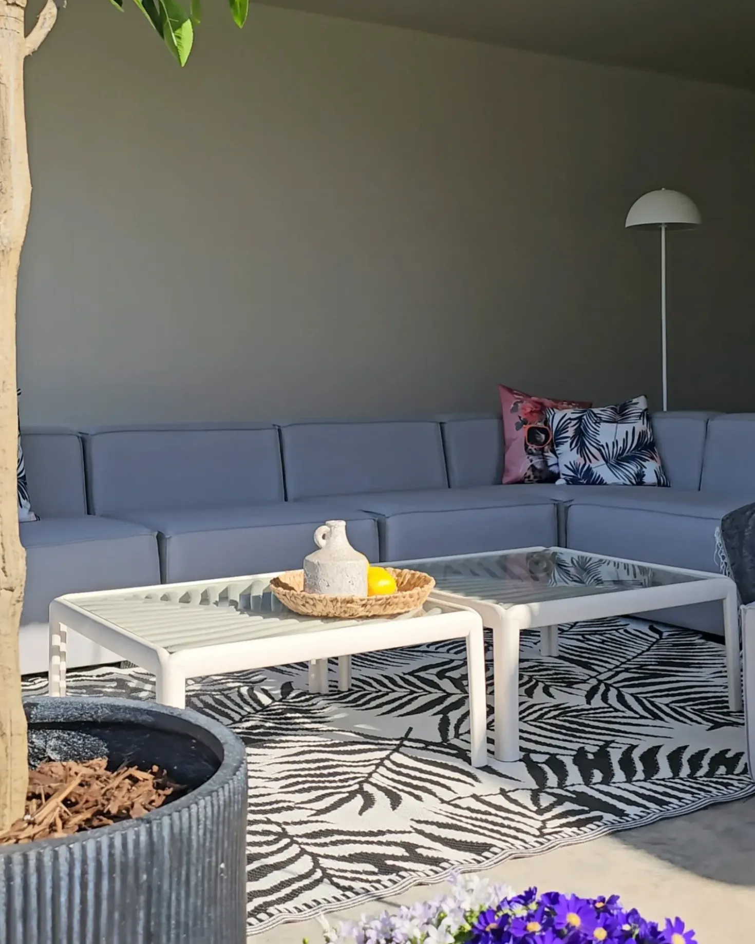 Tavolino da giardino FERRETTI 69 cm 69 cm Beige chiaro
