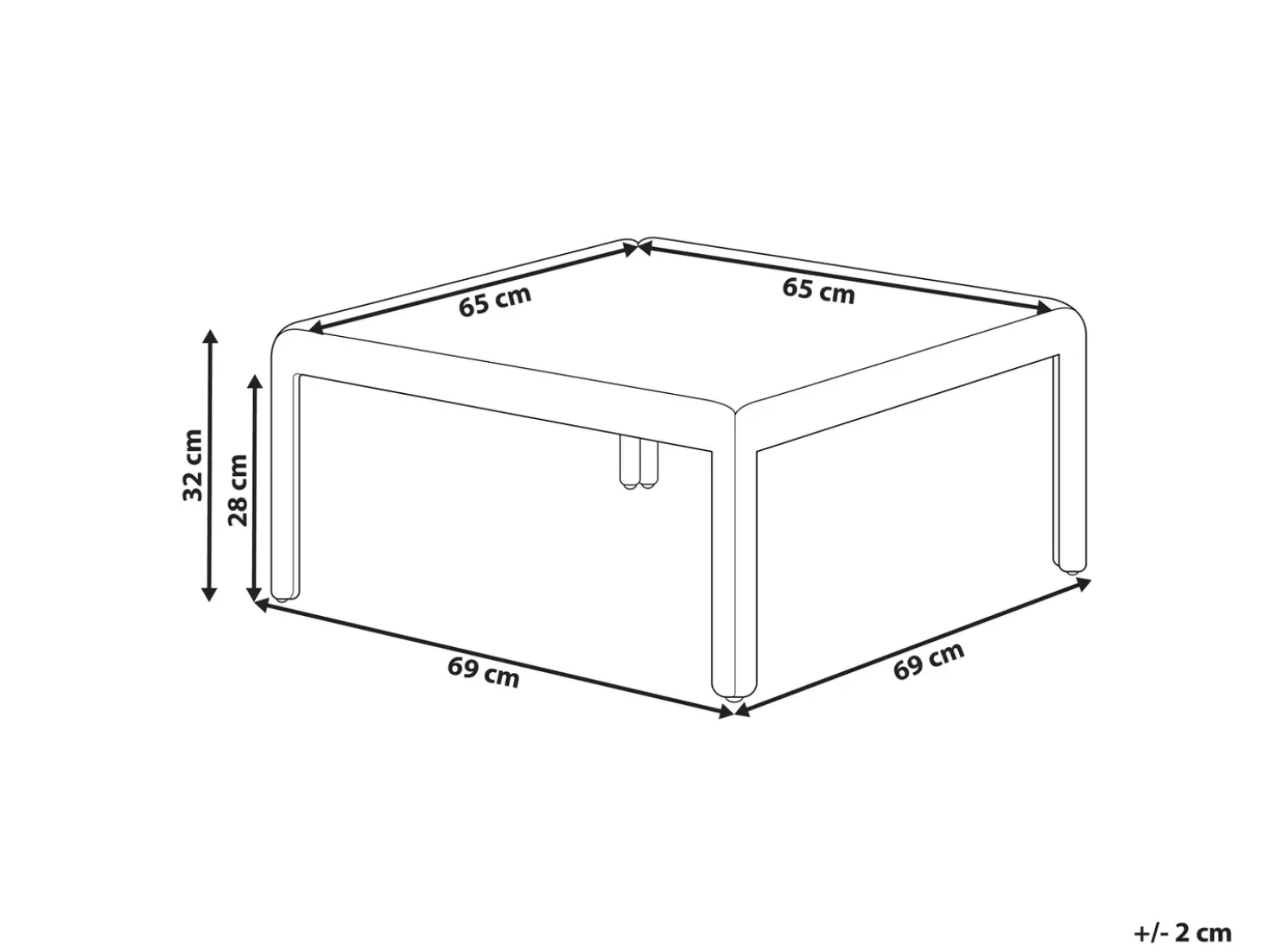Tavolino da giardino FERRETTI 69 cm 69 cm Tortora