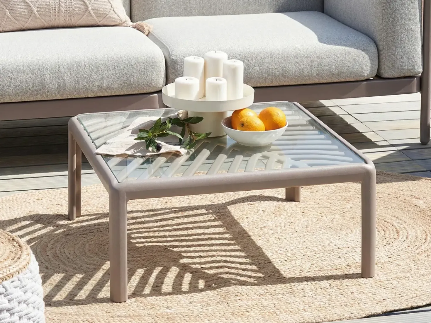 Tavolino da giardino FERRETTI 69 cm 69 cm Tortora