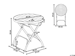 Tavolino da giardino LASCARI 45 cm 45 cm Legno d'acacia Marrone chiaro