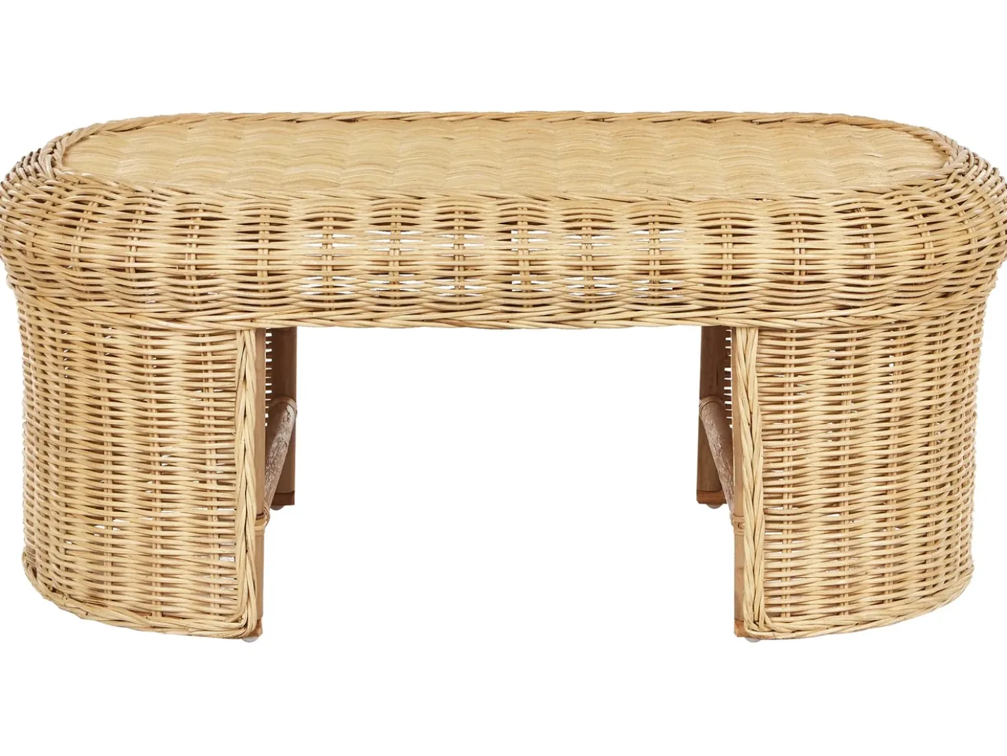 Tavolino da giardino LIVADEIA 60 cm 96 cm Rattan Naturale