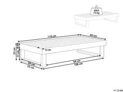 Tavolino da giardino MARETTIMO 60 cm 110 cm Legno di acacia certificato Marrone