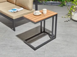 Tavolino da giardino MESSINA 60 cm 35 cm Nero