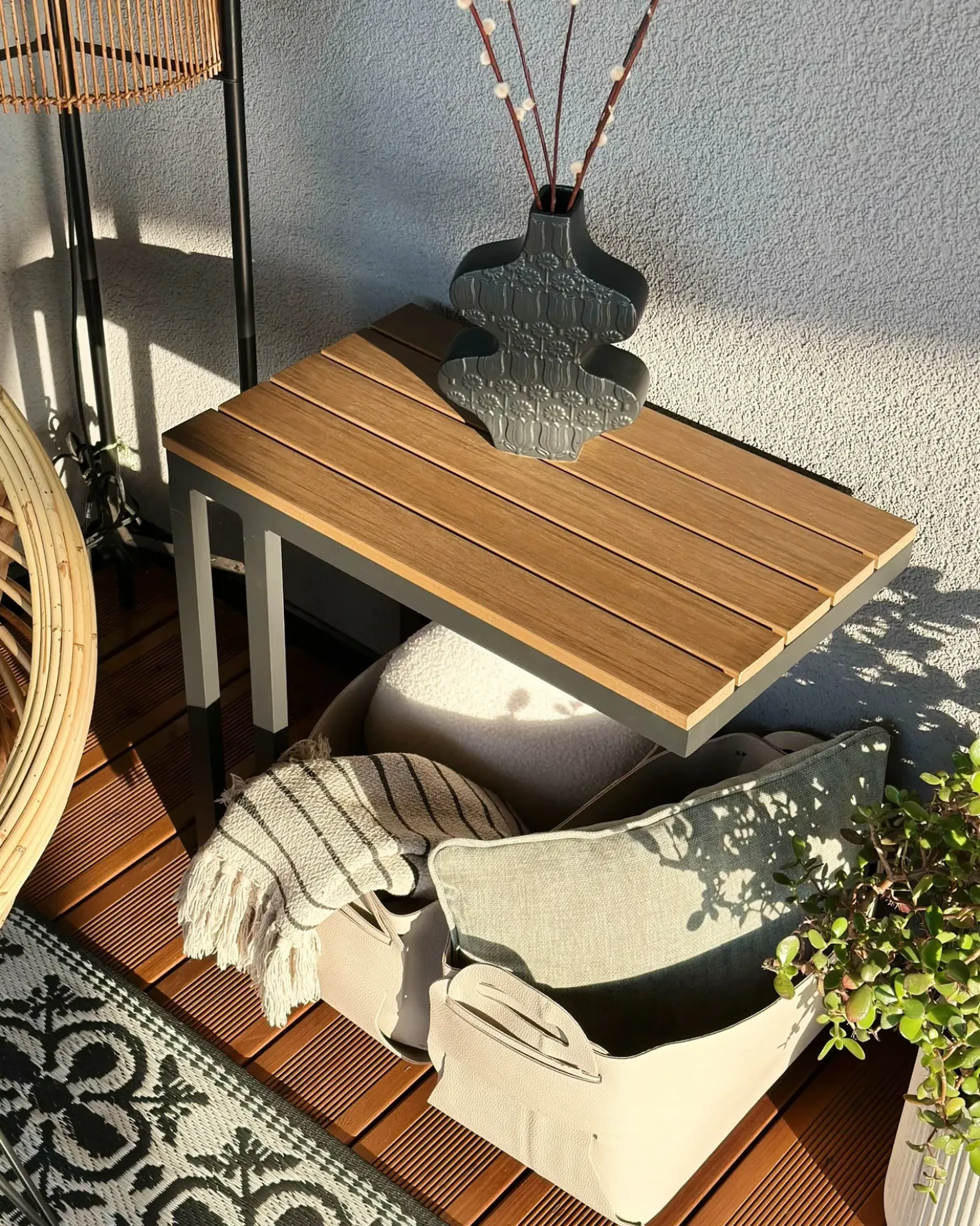Tavolino da giardino MESSINA 60 cm 35 cm Nero