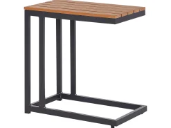 Tavolino da giardino MESSINA 60 cm 35 cm Nero