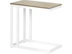 Tavolino da giardino MESSINA 60 cm 35 cm Bianco